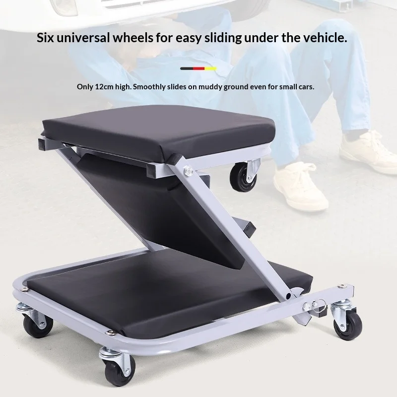 

Laying Board Portable Heavy Duty Low Profile Rolling Car Creeper Padded Headrest Steel Frame Portable Mechanic Creeper
