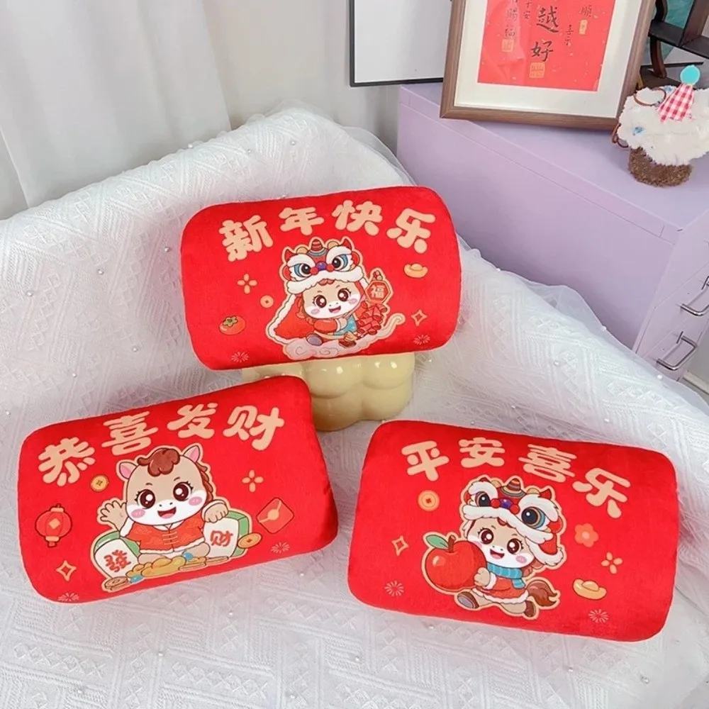 

Chinese Style Horse Stuffed Hand Pillow Cute Soft Sleeping Pillow Cartoon PP Cotton Filling Horse Nap Pillow Winter Season