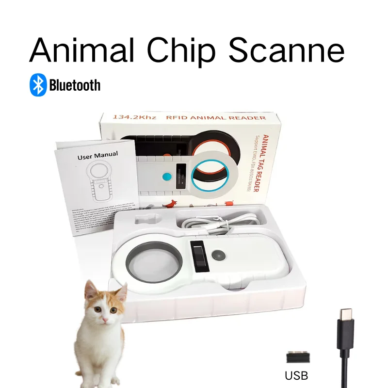 

Boland W90D 134.2KHz RFID animal microchip reader pet chip reader animal chips scanner For Fish Dog Cat