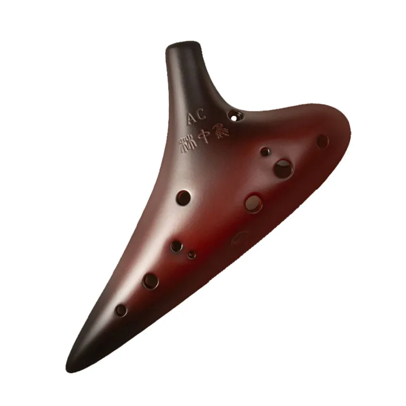 

12-отверстная окарина в тональности C (алт), из керамики с эффектом копченой глины, керамическая флейта для детей и взрослых, для начинающих, профессиональные инструменты Орфа