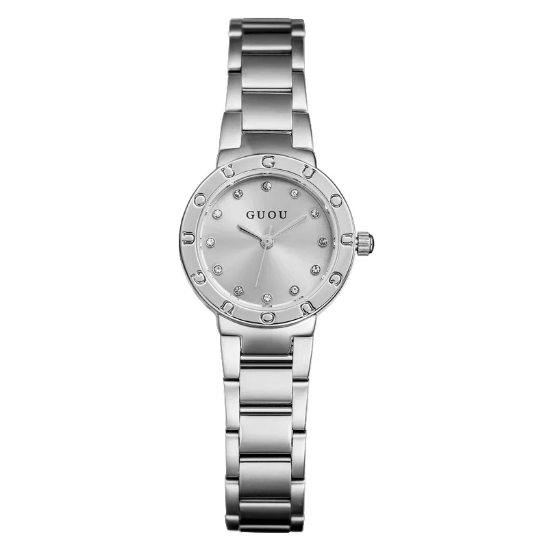 New Stainless Steel Silver Watch, Women'S High-Quality Round Quartz Watch, Premium Selected Timepiece, A Perfect Gift For Women.