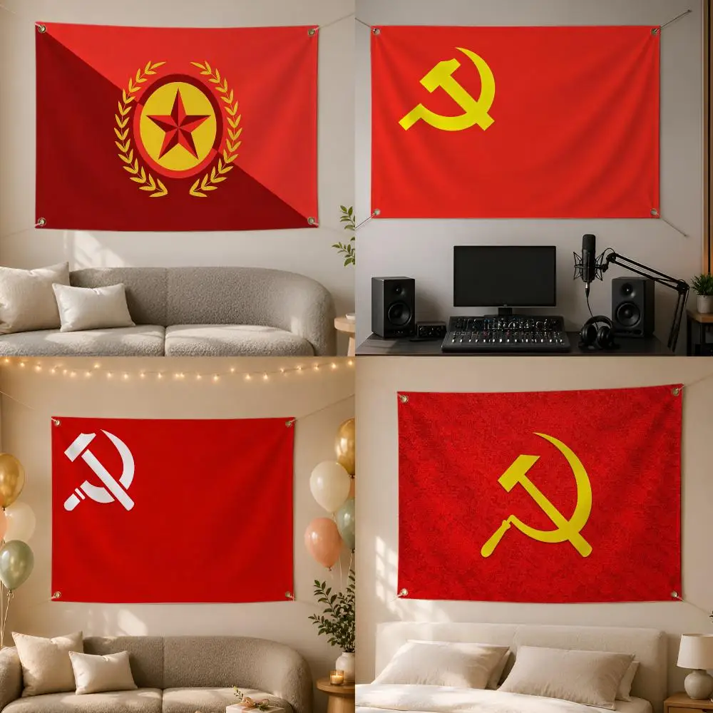 Politics Popular Historic Communism Flags Wall Hanging Flag Banner for Bedroom Dorm Party Festival Camping Indoor Outdoor Decor