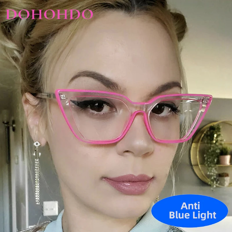 

New Vintage TR90 Cat Eye Glasses Men Women Trendy Brand Design Optical Spectacle Anti-Blue Light Computer Female Eyeglasses Очки