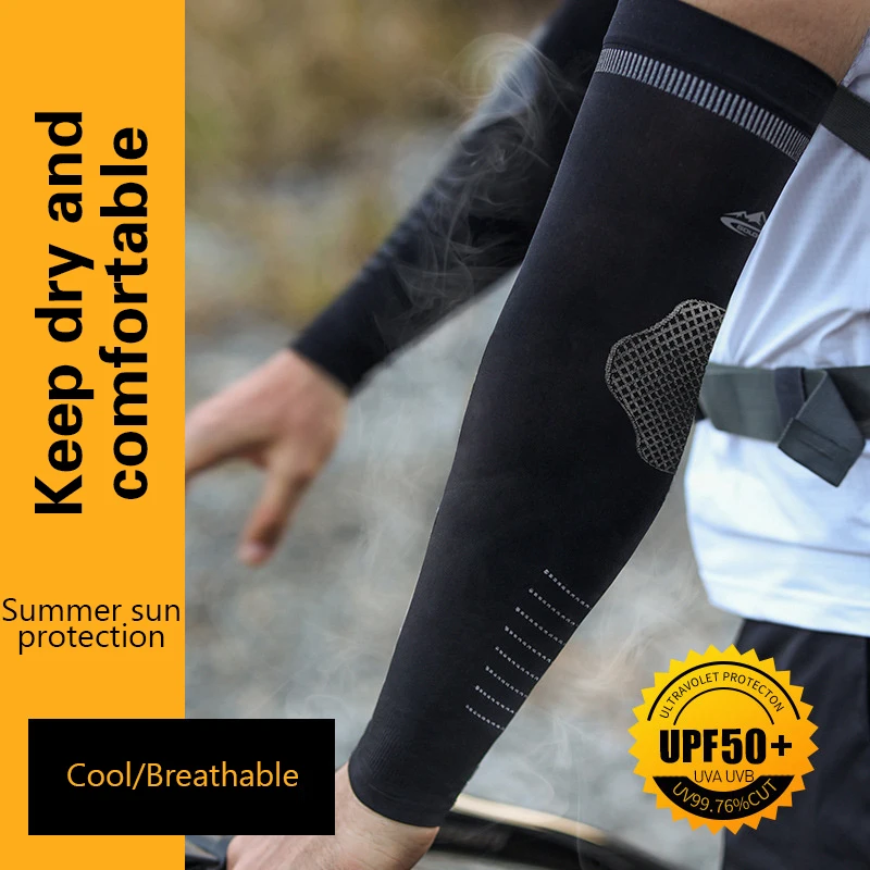 Ice Silk Fishing Sports Sleeve Running Cycling Sunscreen Arm Support Men Women Arm Sleeves Cool Feeling Breathable