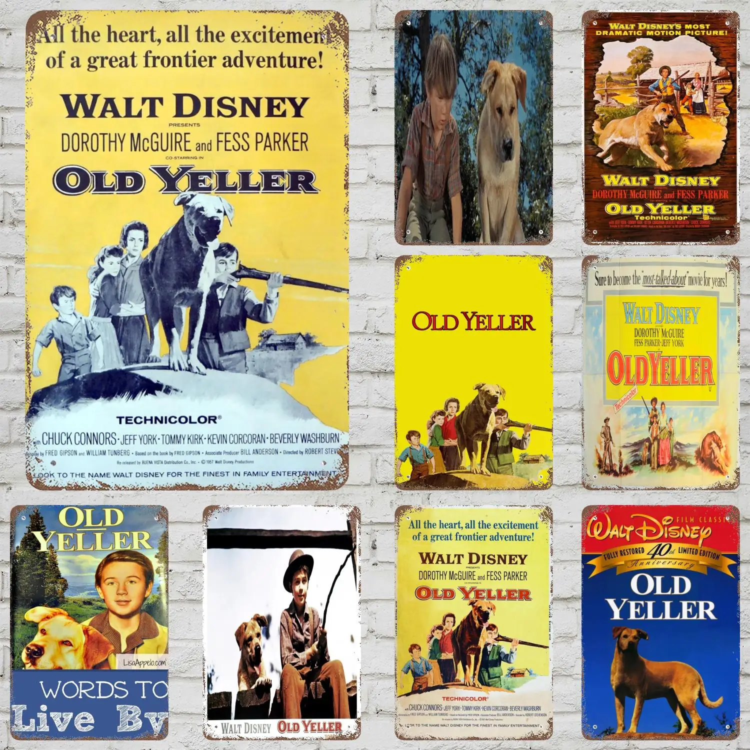 

MINISO Old Yeller Retro Vintage Tin Sign Poster Decorative Plaque Metal Plate Wall Decor