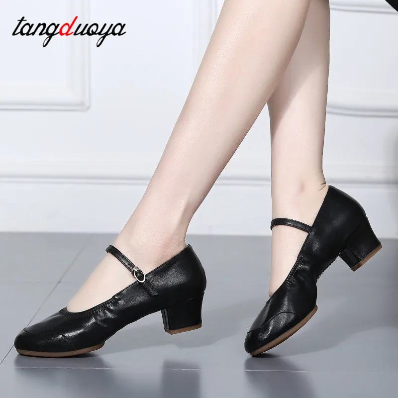 Zapatos de baile latino para mujer, zapatos de baile de salón profesionales, tacones de 4cm, zapatos de baile modernos, práctica, Punta cerrada