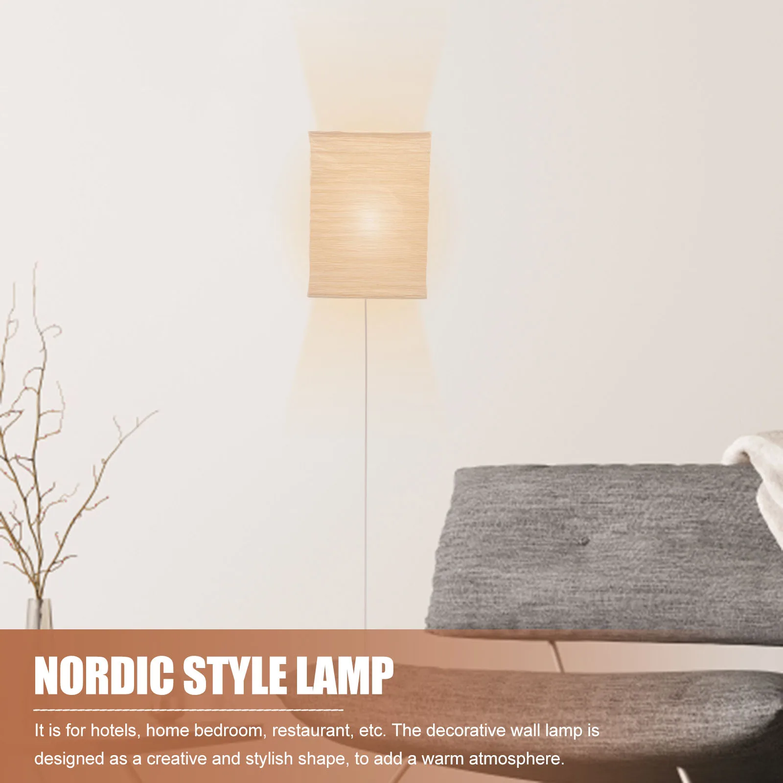 

Nordic Style Paper Wall Lamp Delicate Decorative Lighting For Bedroom Hotel Corridor Home Indoor Light Fixture
