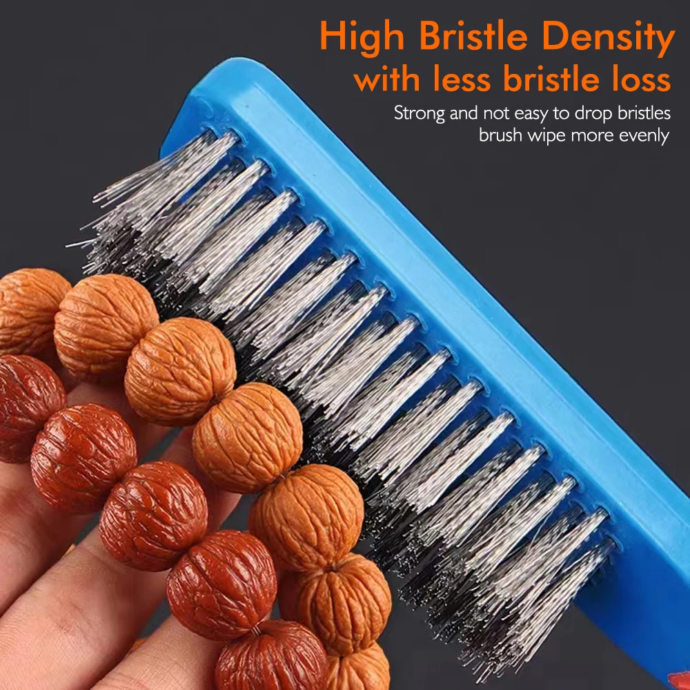 Alça de plástico confortável – perfeita com escova de arame de aço inoxidável resistente para remover ferrugem, escória de soldagem, sujeira e pintura