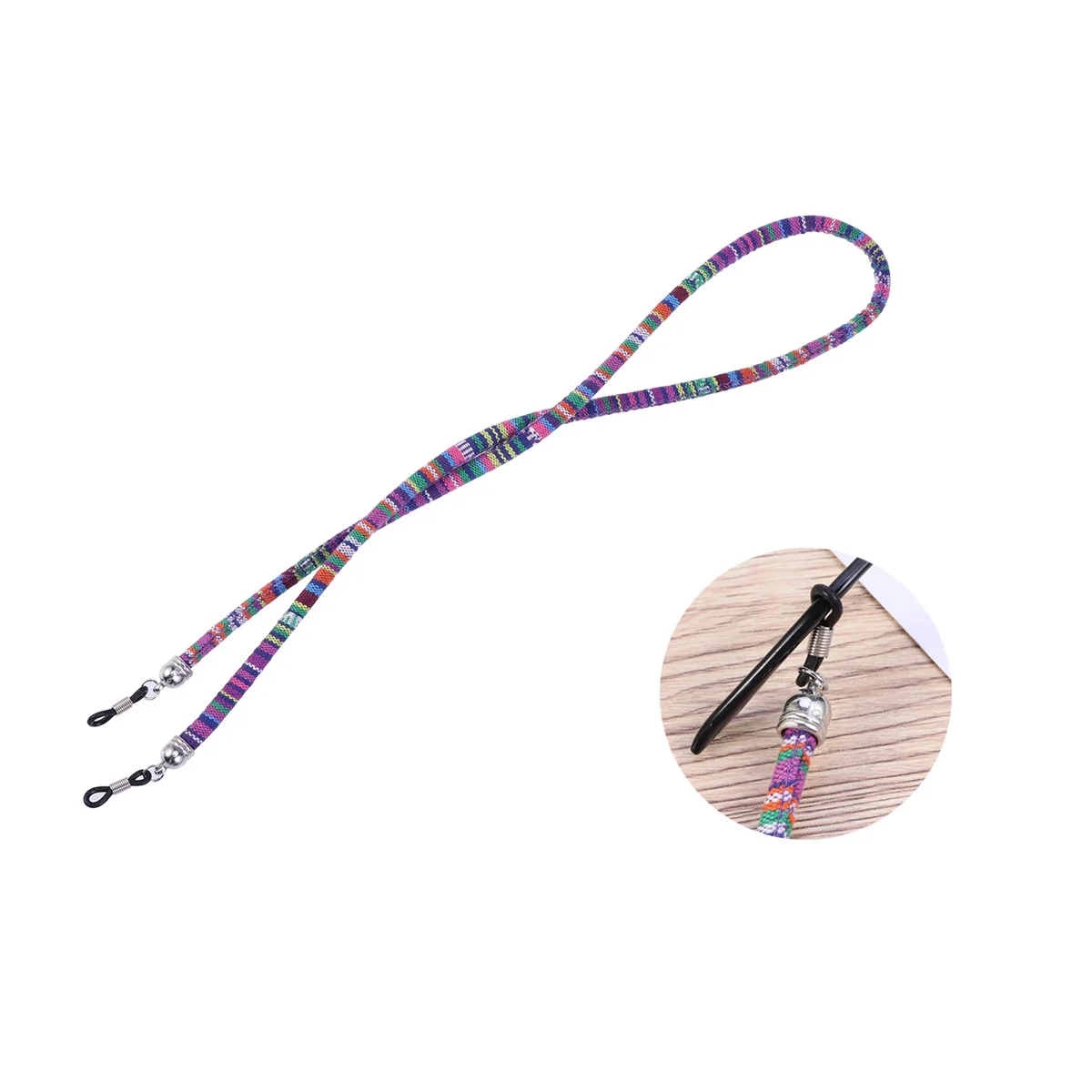 

Anti-Loss Eyeglasses Ethnic Eyeglass Holder Style Adjustable Cord For Reading Glasses Sunglasses Optical Frames Purple