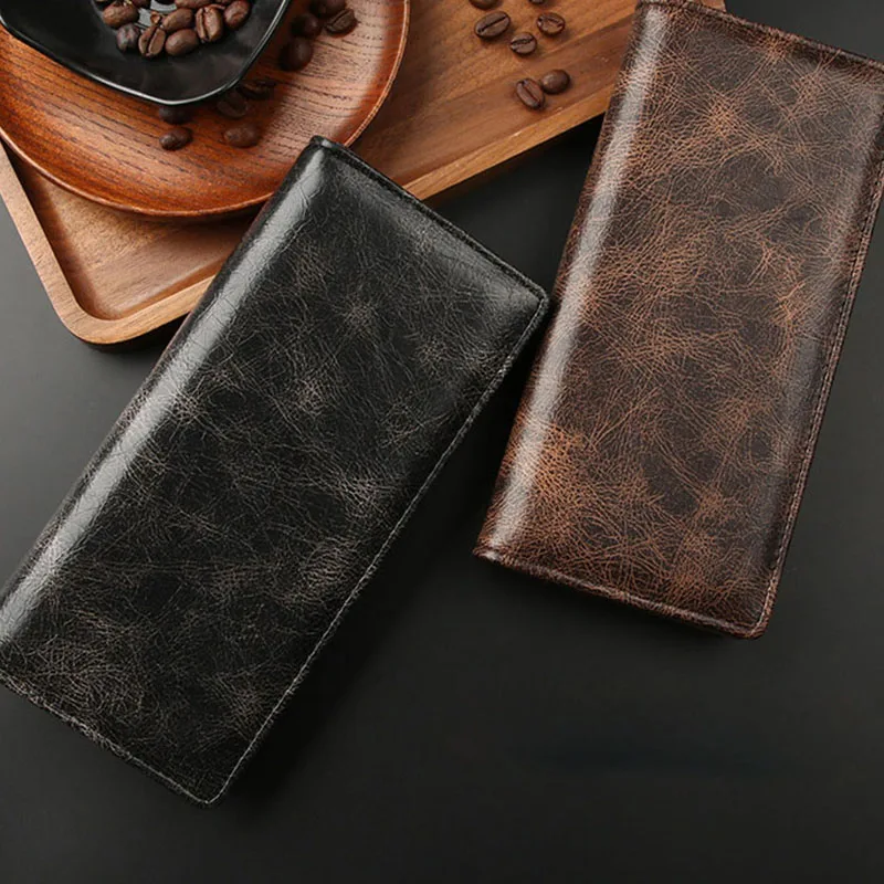 

Men's Long Shaped PU Leather Bag Credit Card Wallet Men's Fashion Soft Thin ID Card Holder, Slim Small Cards Cases Holder Purse