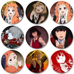 32/44/58mm Anime Kakegurui Character Pins Tinplate Badge Custom Cartoon Brooch for Fans Collection Gifts Clothes Hats Decoration