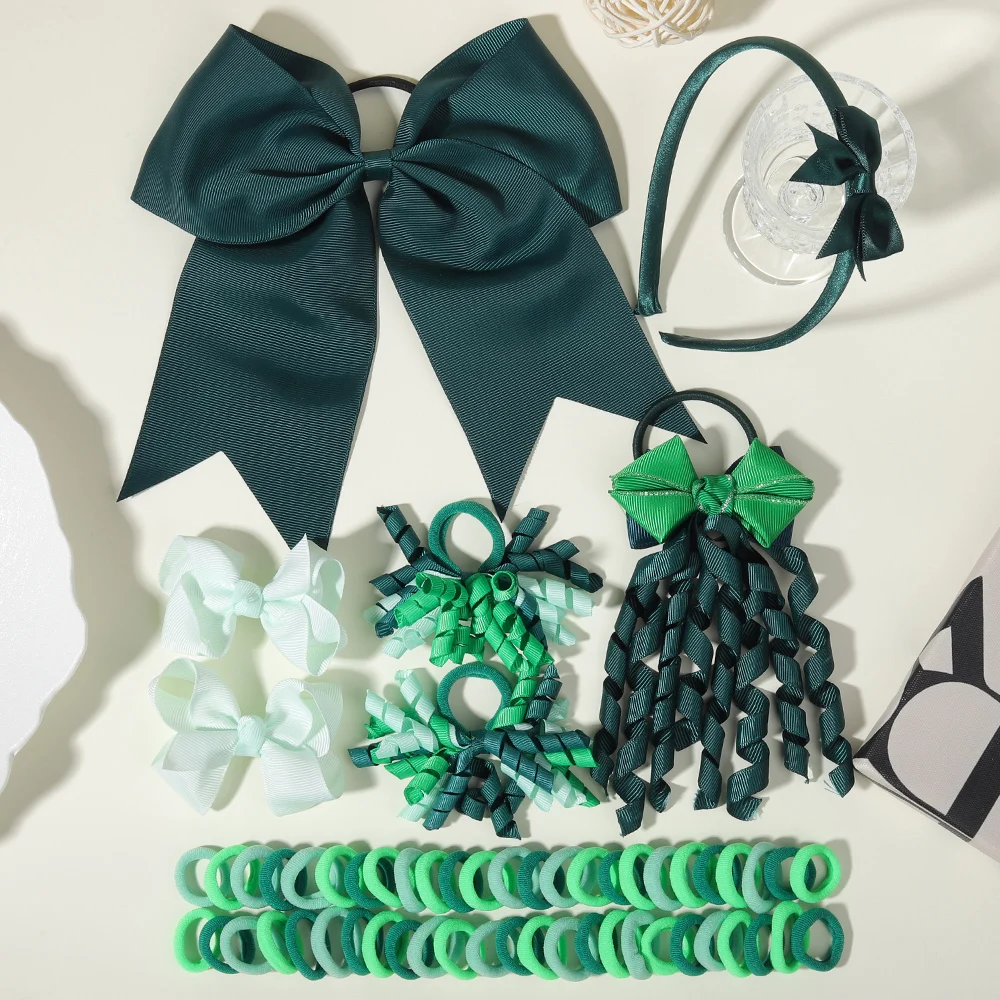 52/57-teiliges Mädchen-Haarschmuck-Set, für Kinder, Babys und Mädchen, Haarspangen, Stirnbänder und Stirnband-Dekorationen – Detail 9