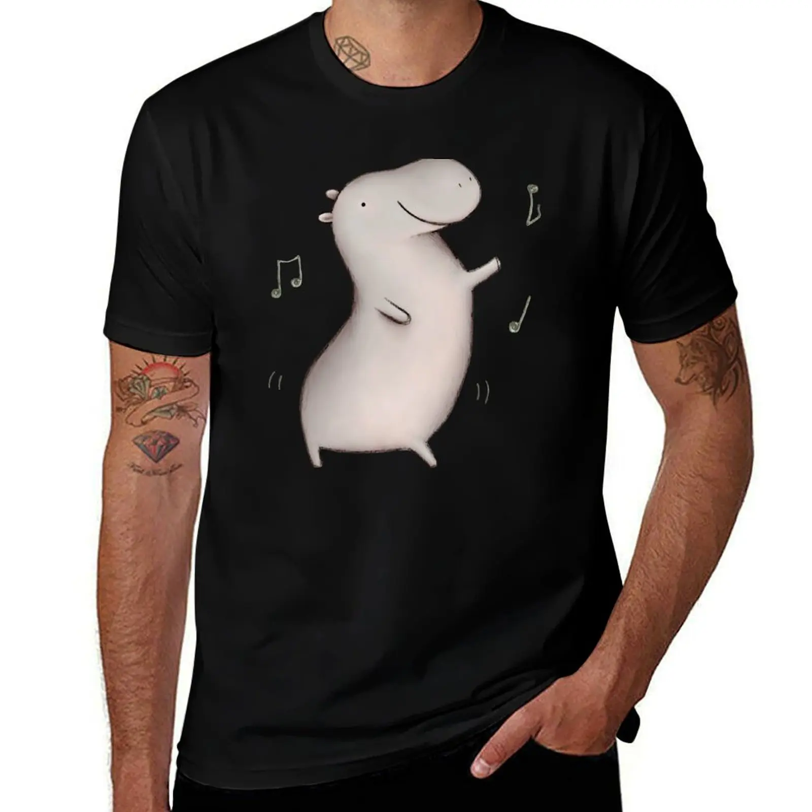 

Dancing Hippo T-Shirt clothes vintage graphic tee summer shirt mens workout shirts