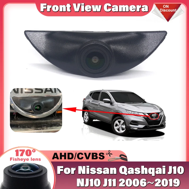 

Car Front View LOGO Grill Camera For Nissan Qashqai J10 NJ10 J11 2006~2017 2018 2019 Full HD CCD Not Reverse Rear Parking CAM