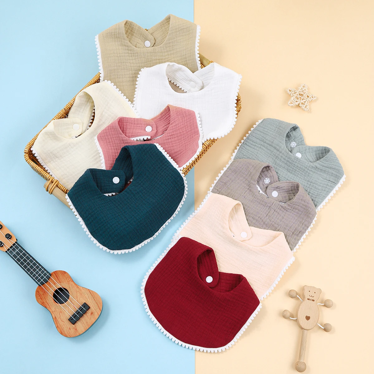

4 шт., хлопковые мягкие детские нагрудники, однотонные детские нагрудники, ткань для отрыжки новорожденных, бандана, шарф для детей, полотенце для кормления слюной для мальчиков и девочек