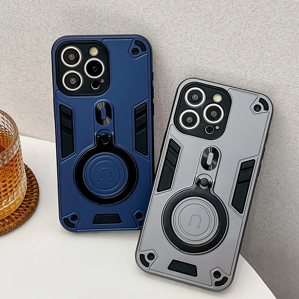 360° Rotating Ring Holder Bracket Magnetic Phone Case For iPhone 17 15 16 13 11 12 14 16 Pro Max 17 Air Protective Back Cover