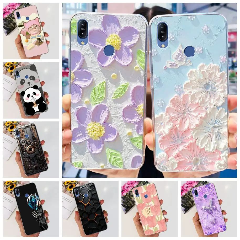 Чехол для Asus ZenFone Max Pro M2 ZB631KL ZB633KL X01AD X01BD X01BDA, милый мягкий силиконовый прозрачный чехол для телефона с цветами
