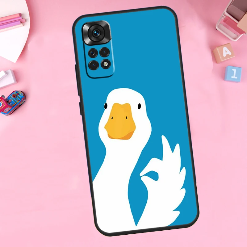 كارتون لطيف أوزة ل Xiaomi Redmi ملاحظة 14 13 برو 9 10 11 12 برو 11S 12S جراب هاتف ل Redmi 13C 12C 10C 14C