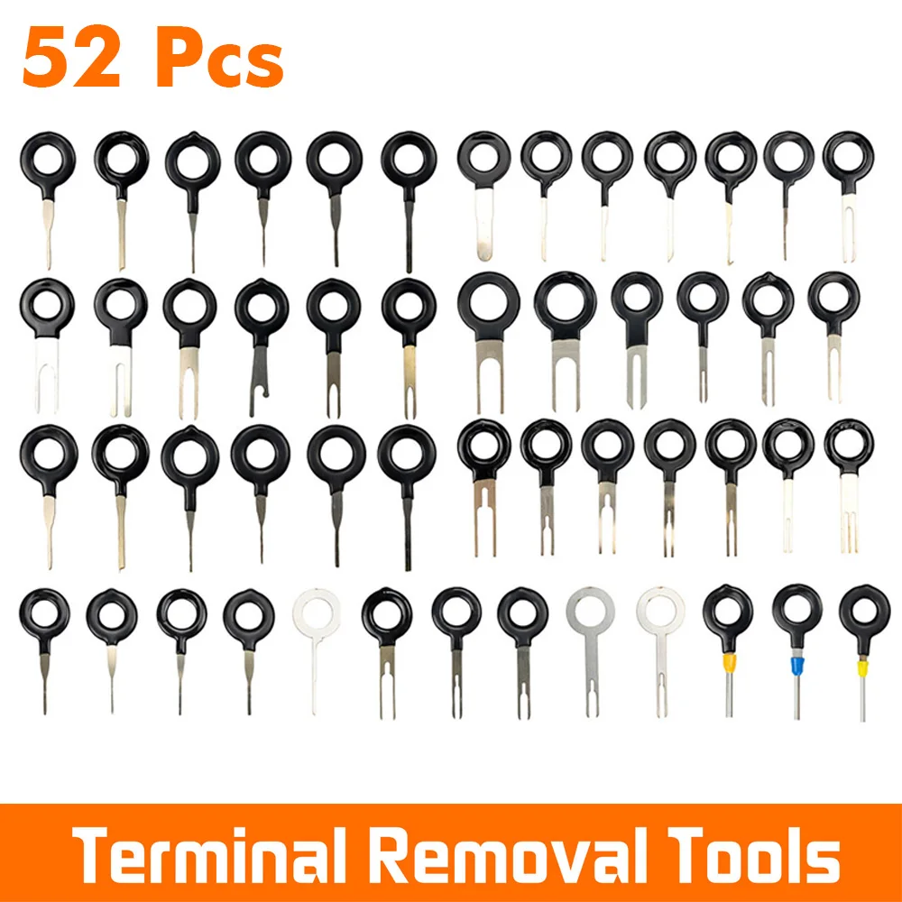 52pcs Car Terminal Removal Repair Tools Keys Electrical Wiring Crimp Connector Pin Extractor Kit Automotive Plug Pullers New