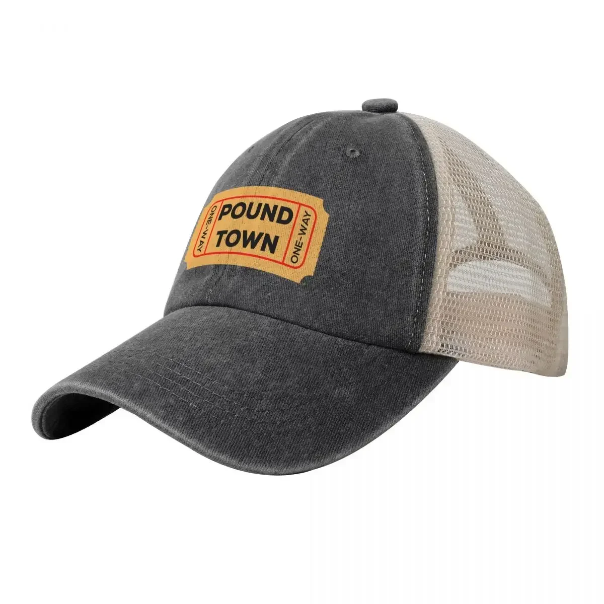 One Way Ticket to Pound Town Cowboy Mesh Baseball Cap Rave Hood Rugby Baseball Men Women's