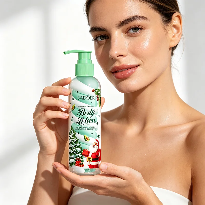 Avocado Body Lotion Christmas Edition Moisturizing Skin Care Cream Hydrating Smooth Body Cream For Daily Body Skin Care 250ml