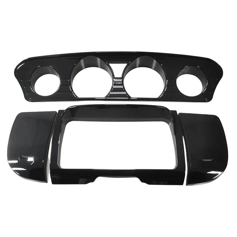 Super Sale For Harley Motorcycle Stereo Gauge Panel Trim Kit 14-23 Gloss Black