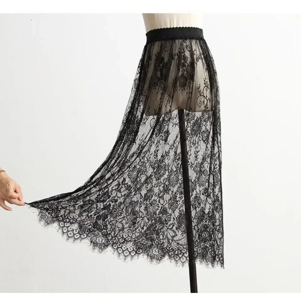 Summer Half Slips for Wome High Waist Lace Basic Skirt Underdress Loose Half Slips Underdress Underskirt Petticoat Ladies Slips