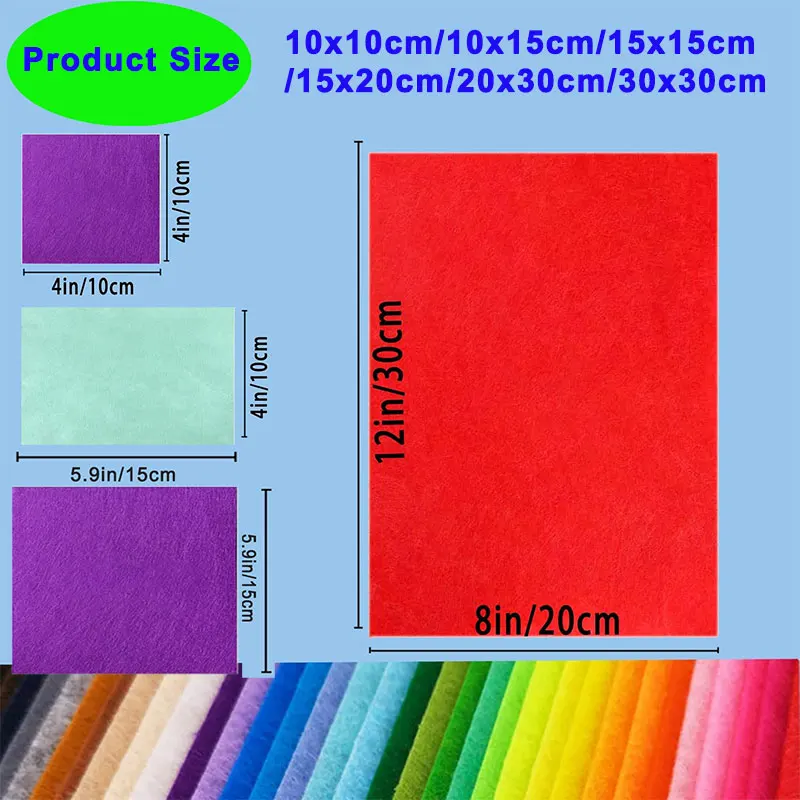 40/20/10 قطعة ورقة نسيج لينة ورأى متنوعة الألوان غير المنسوجة ورأى خليط الخياطة النسيج الحرفية 10-30 مللي متر مربع محبوكة 1 مللي متر سميكة