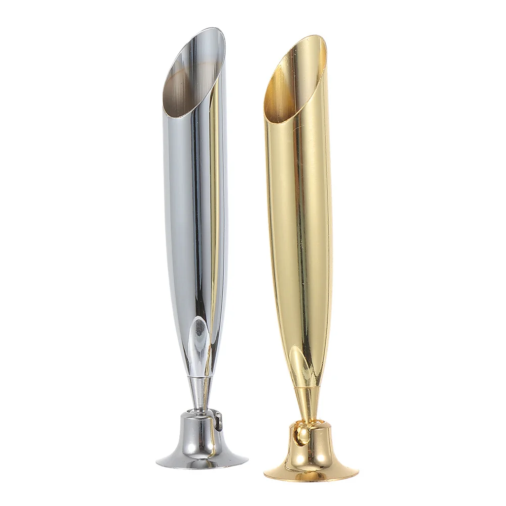 2 قطعة حامل أقلام أنيق من الفولاذ المقاوم للصدأ ملحق مكتبي حامل قلم واحد لكتابة أقلام ديكور أنيق للطلاب