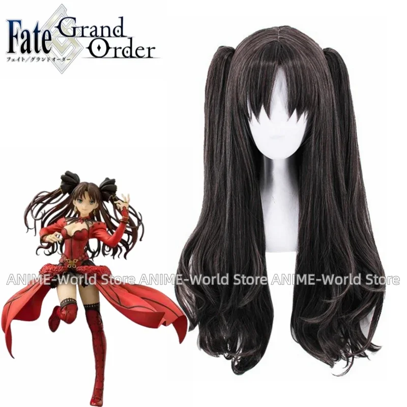 Game Fgo Lot Grand Order Craft Essence Magische Robijnrode Jurk Tohsaka Rin Pruik Schoenen Cosplay Kostuum