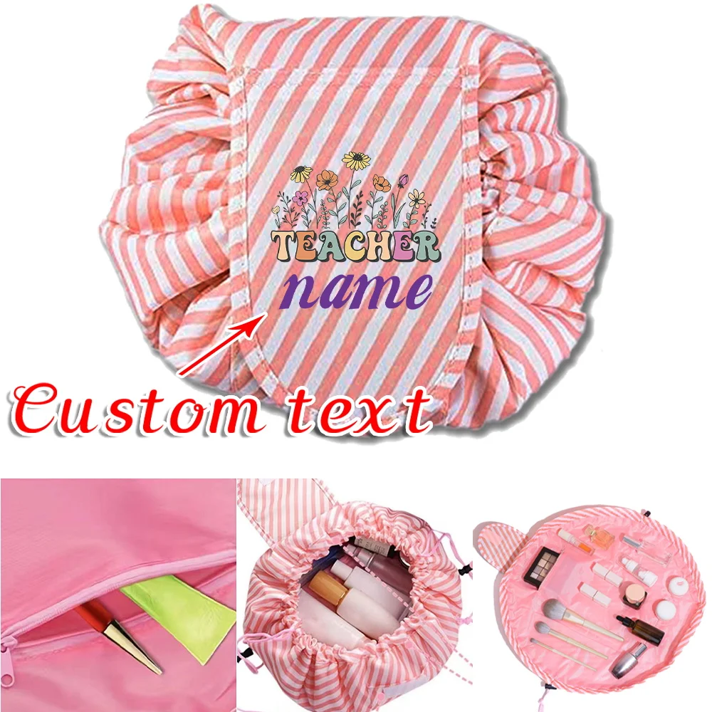 

Ленивая косметичка с индивидуальным именем, модный чехол на шнурке, сумка большой емкости, простая косметичка, дорожные сумки для ленивого хранения