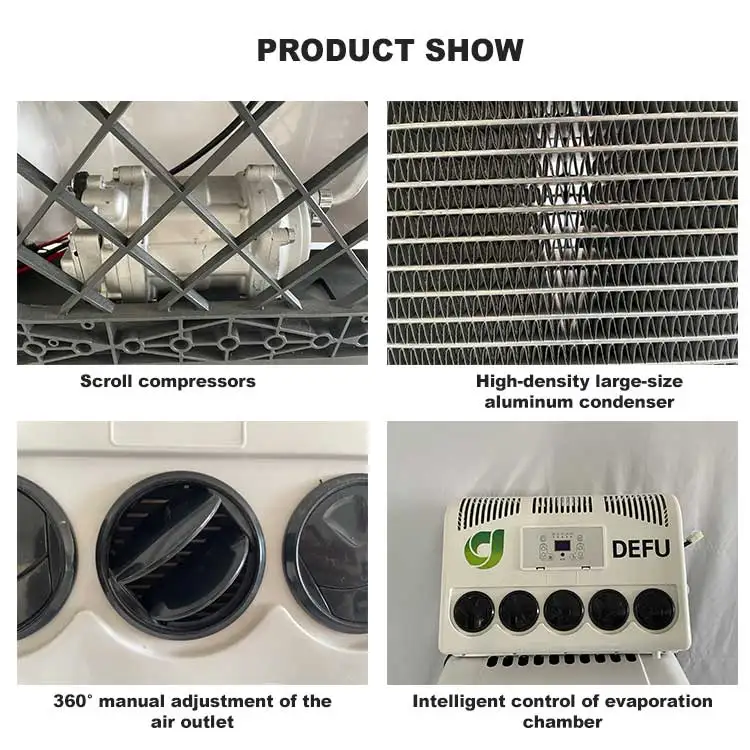DEFU 24V وقوف السيارات نظام التيار المتردد الآخر 12V شاحنة مكيف الهواء جرار 12 فولت تكييف الهواء #3