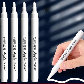 1/3/5 قطعة قلم تحديد أكريليك أبيض خاص بالطلاب للرسم والتسليط...