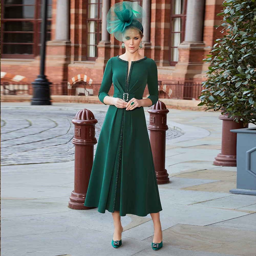 

Индивидуальные платья для матери невесты с бисером, зеленое роскошное свадебное платье для гостей, женское платье А-силуэта с драпировкой, длинное вечернее платье для выпускного вечера 2026