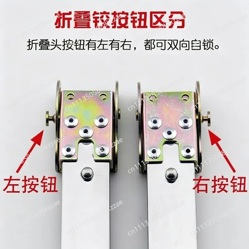 Stainless Steel Folding Telescopic Leg with Clip-On Design for Bar Stools Quick-Adjust Height-Raising Leg with Protective Base