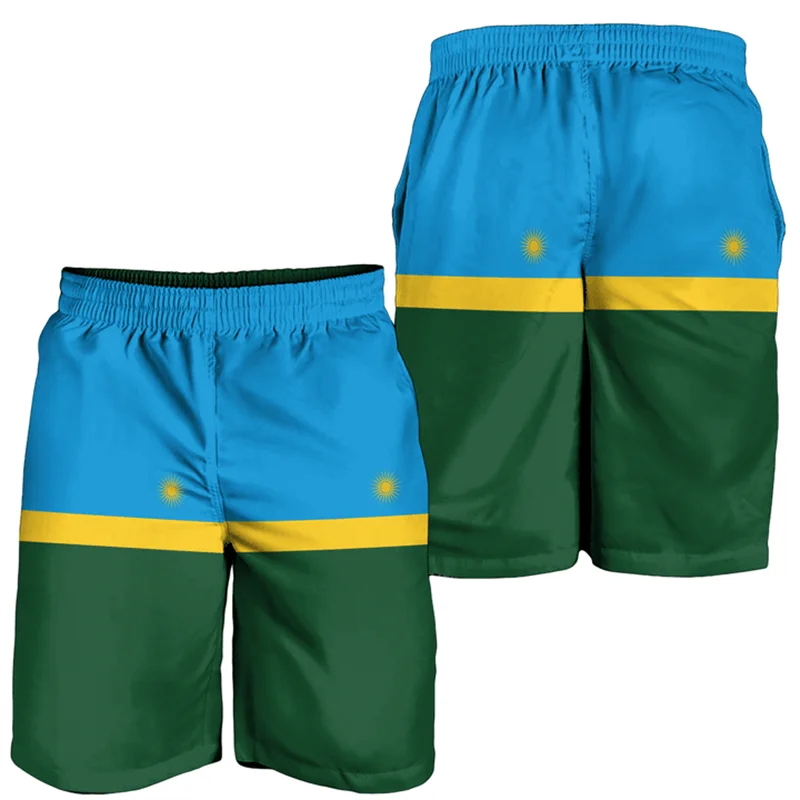 Shorts de verão havaiano com mapa e bandeira para homens, roupas de praia havaiana, emblema nacional, calções infantis