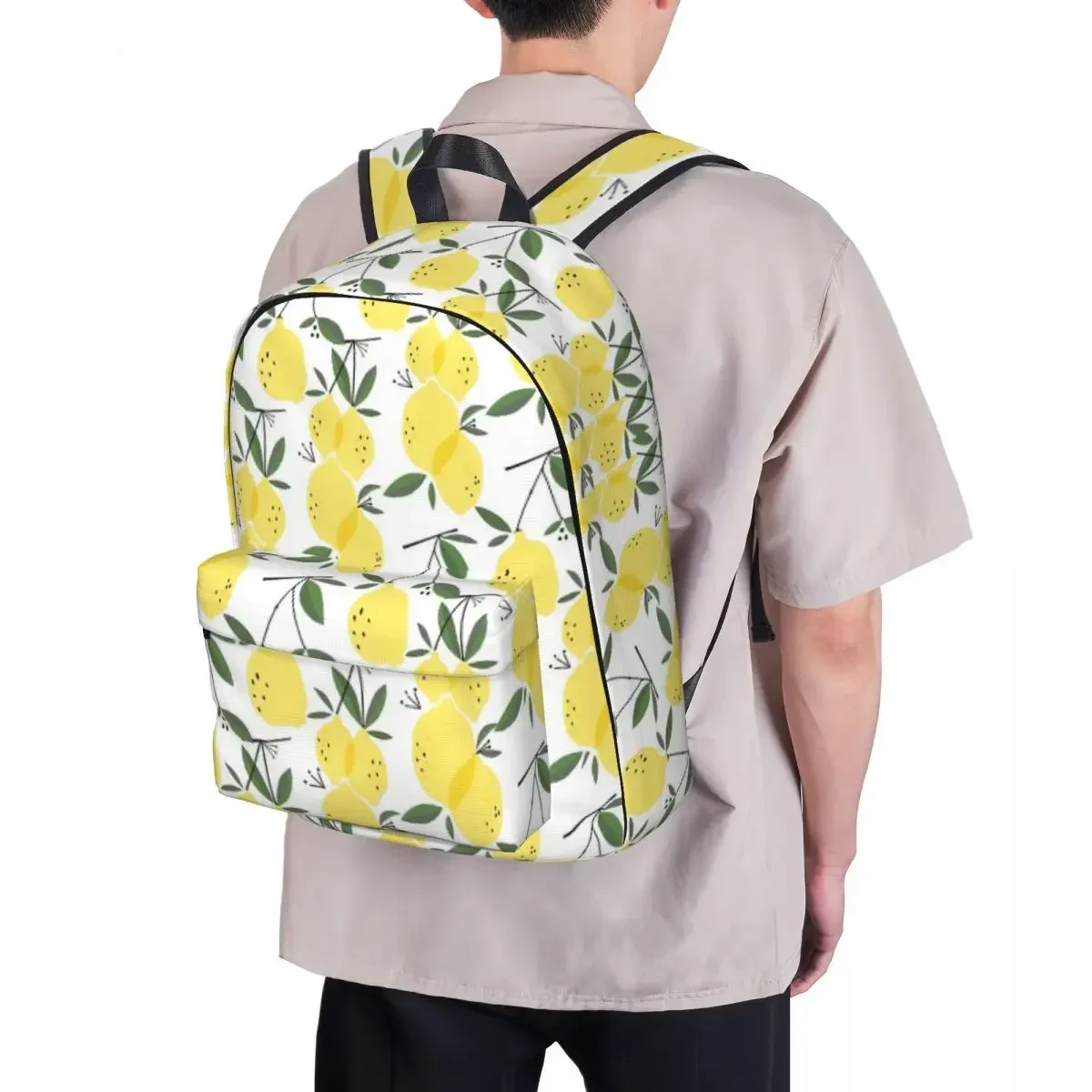 Lemon Print Backpacks Large Capacity Student Book bag Shoulder Bag Laptop Rucksack Casual Travel Rucksack Children School Bag