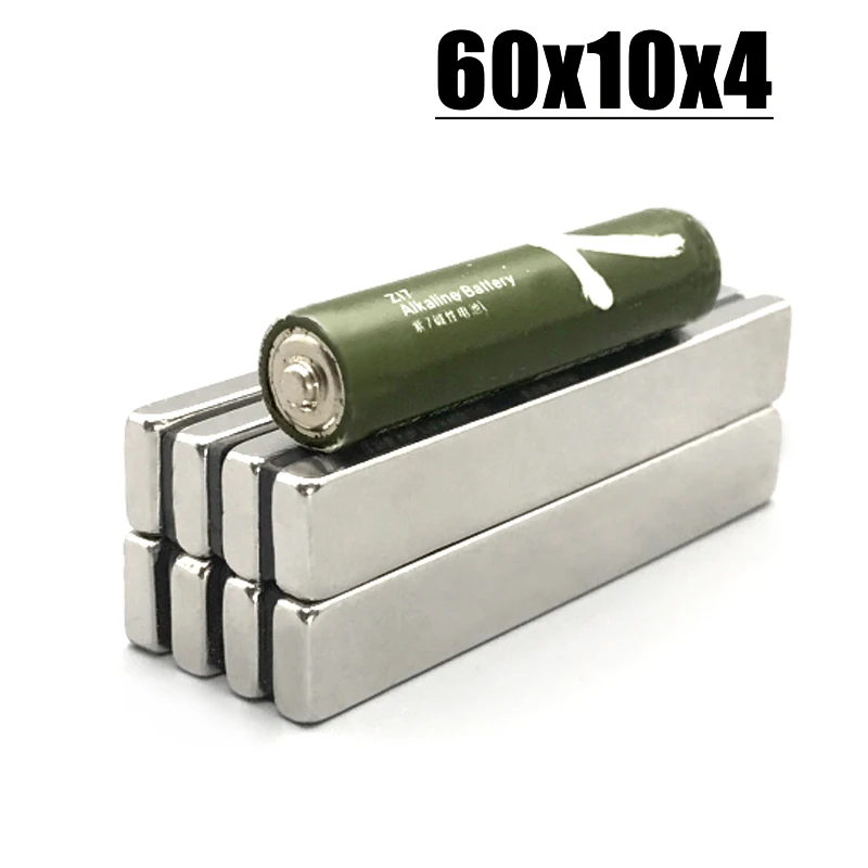 60*10*4mm Magnet 1-20pcs N35 NdFeB Permanent Magnetic Imanes Neodymium Magnet Fridge Magnets 60x10x4mm Magnet Accessory