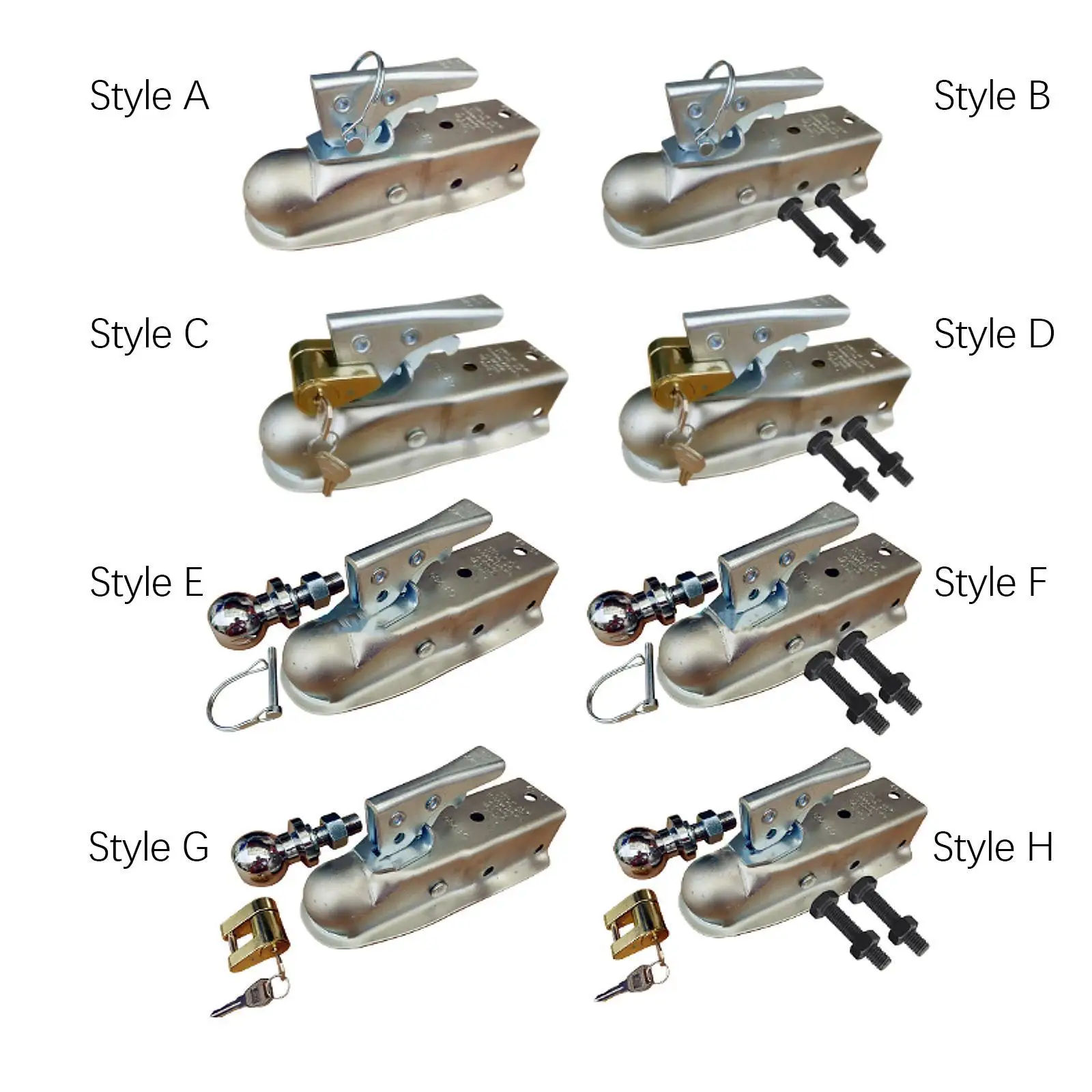 

1-7/8 Inch Ball Trailer Coupling Cap Heavy Load Carbon Steel Tongue Hitch Cover for RV Yacht Utility Applications