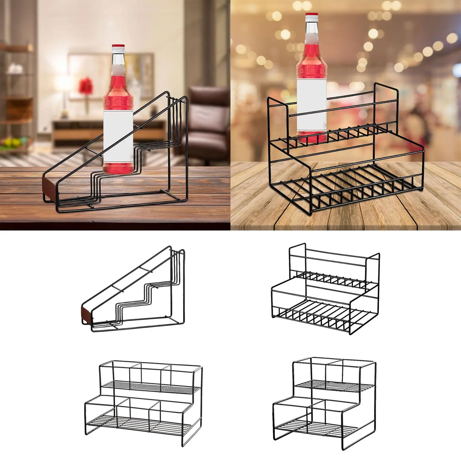 Coffee Syrup Rack for Coffee Bar Kitchen Stand Family Easy Installation Premium Organizer Drink Bottle Holder Storage for Syrup