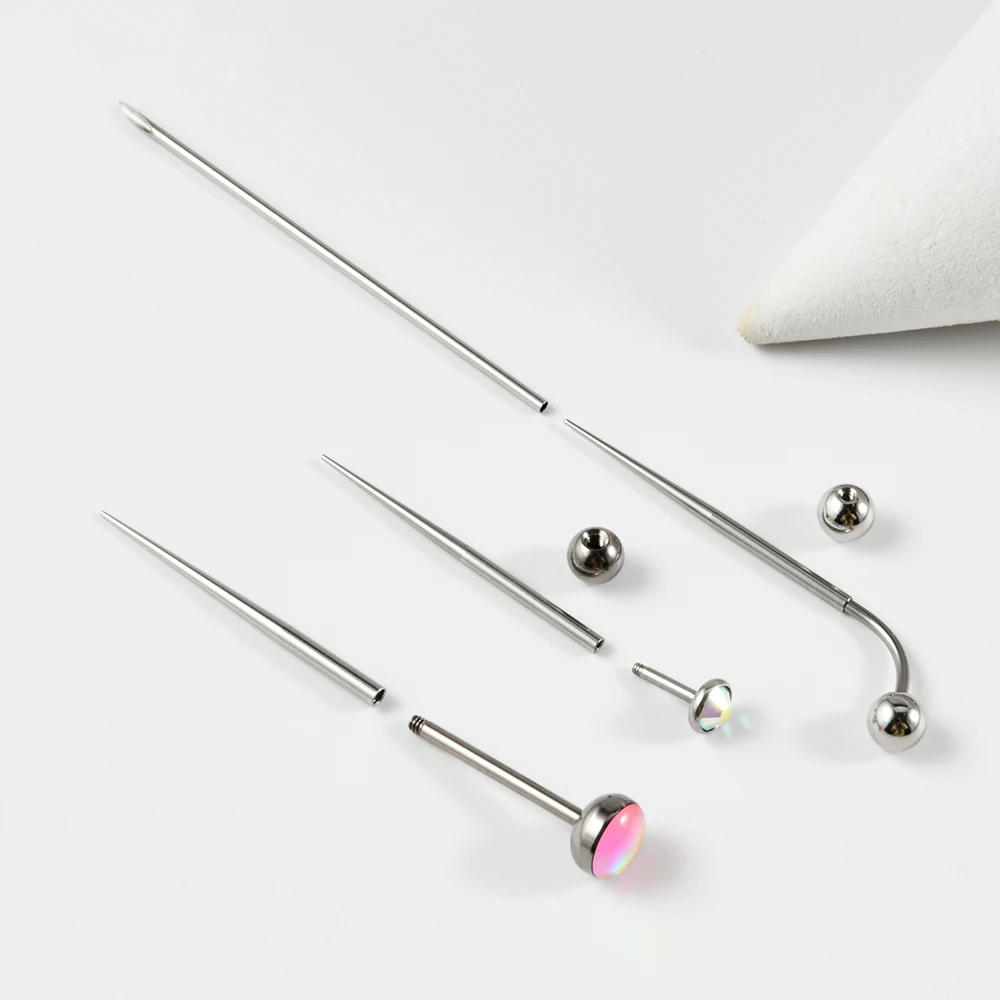 1-20PCS Surgical Steel Internal Threaded Pin Earring Taper Labret Lip Navel Dermal Pull Pin Tools Fashion Body Piercing Jewelry