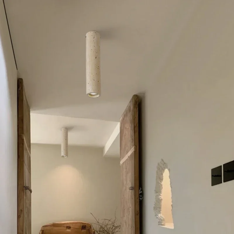 

SANDYHA Elegant Yellow Cave Stone Ceiling Light Cylindrical LED Lamp Perfect for Living Room and Study Indoor Lighting Decor
