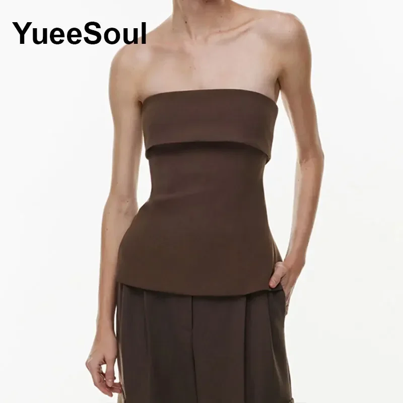 Tops cortos marrones Vintage, Top con corsé ajustado estampado, novedad de verano, camisetas sin mangas sexys de Fairycore de estética Y2k, ropa para mujer