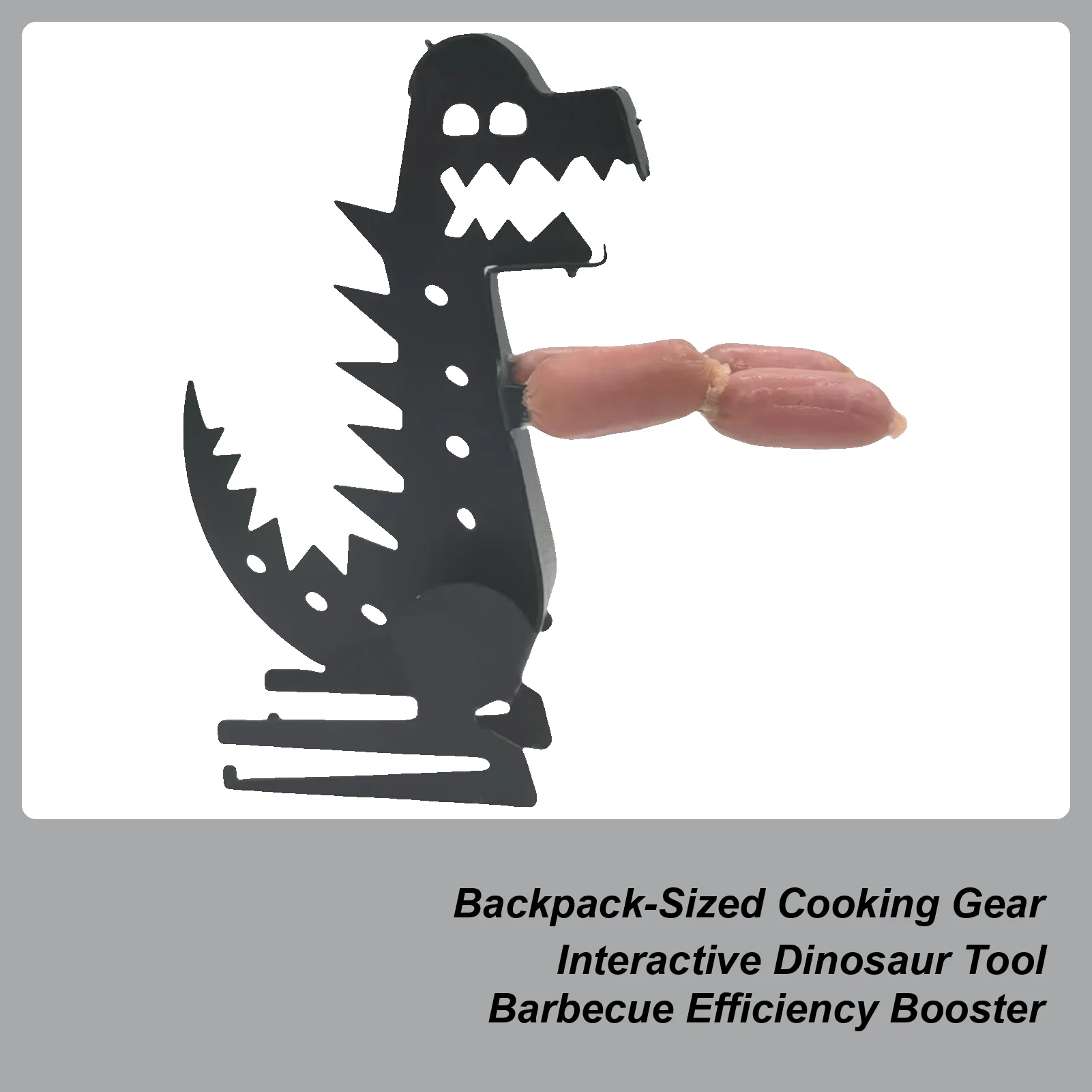 

Держатель для колбаски для барбекю, держатель для хот-догов с динозавром, многоразовая уличная кухонная посуда, посуда для барбекю для поездки, домашняя кулинария