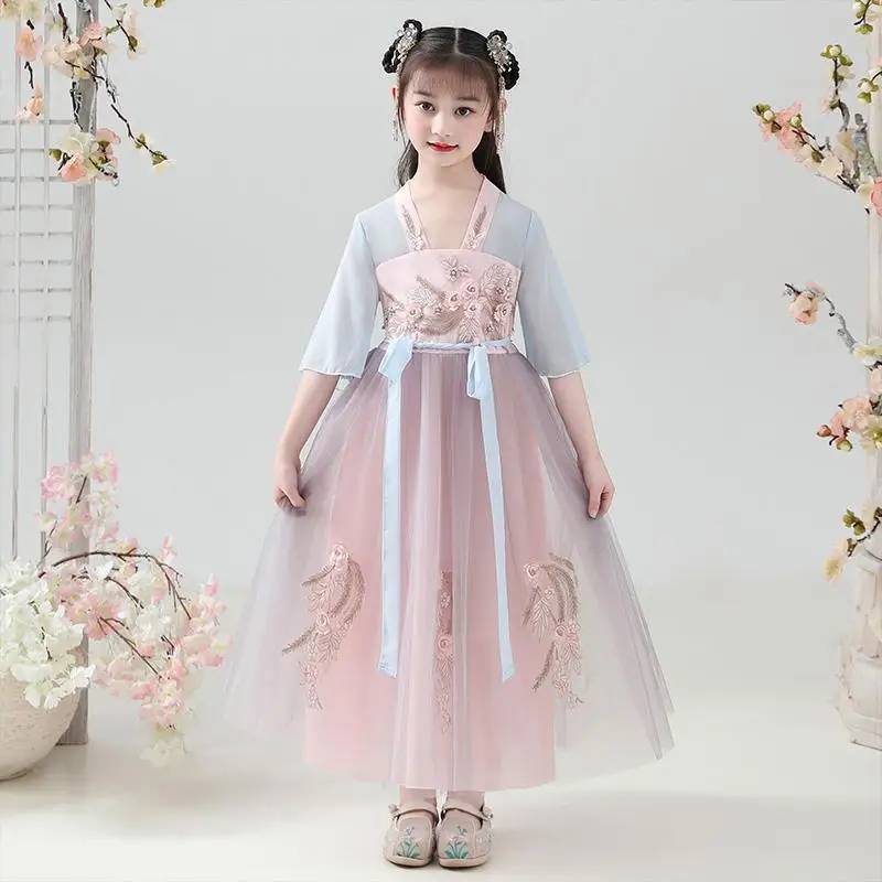 Hanfu girls autumn costume Chinese style new children's clothing autumn clothing ancient style spring and autumn super fairy