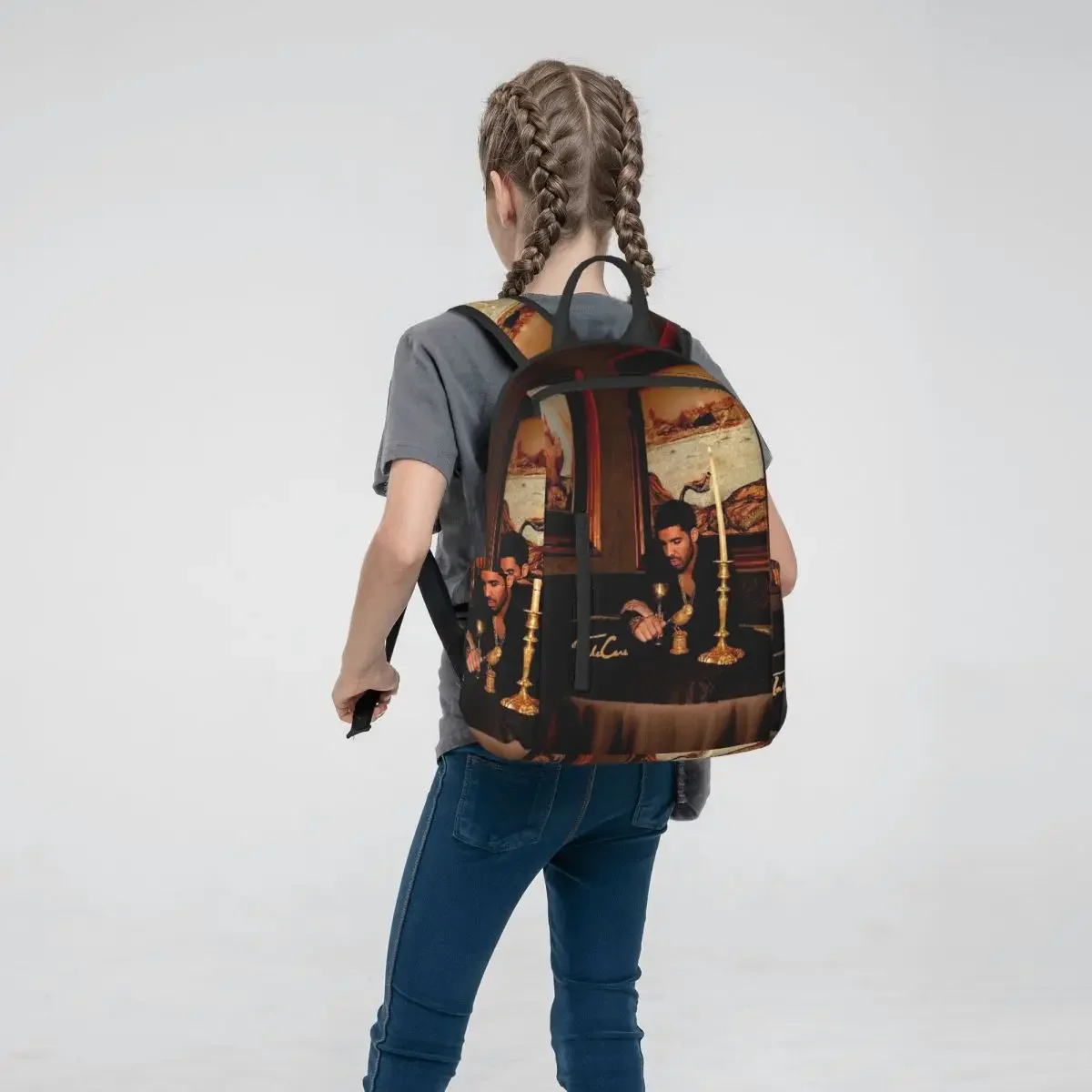 Hip Hop Rapper Drake Take Care Album Student Backpack School Bag Hiking Travel Daypack for Men Women Bookbag Shoulder Bags