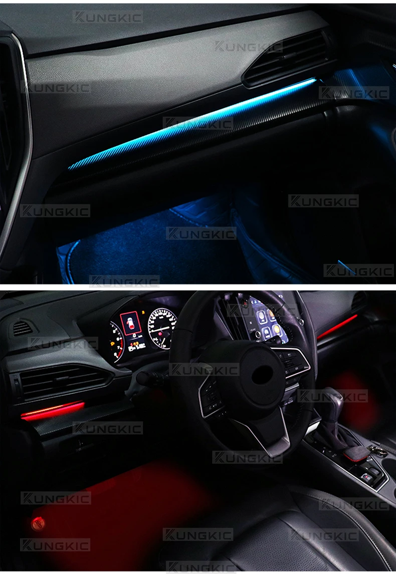 LED-Ambientbeleuchtungsstreifen für Subaru Crosstrek/Impreza 2024 2025 2026 und WRX 2022-2026, Instrumenten- und Fußraum-Atmosphärenlampe – Detail 10