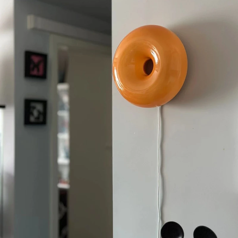 Womboli doughnut lamp Bauhaus medieval pendant lamp living room dining room orange flavor cream wind wall lamp bedroom