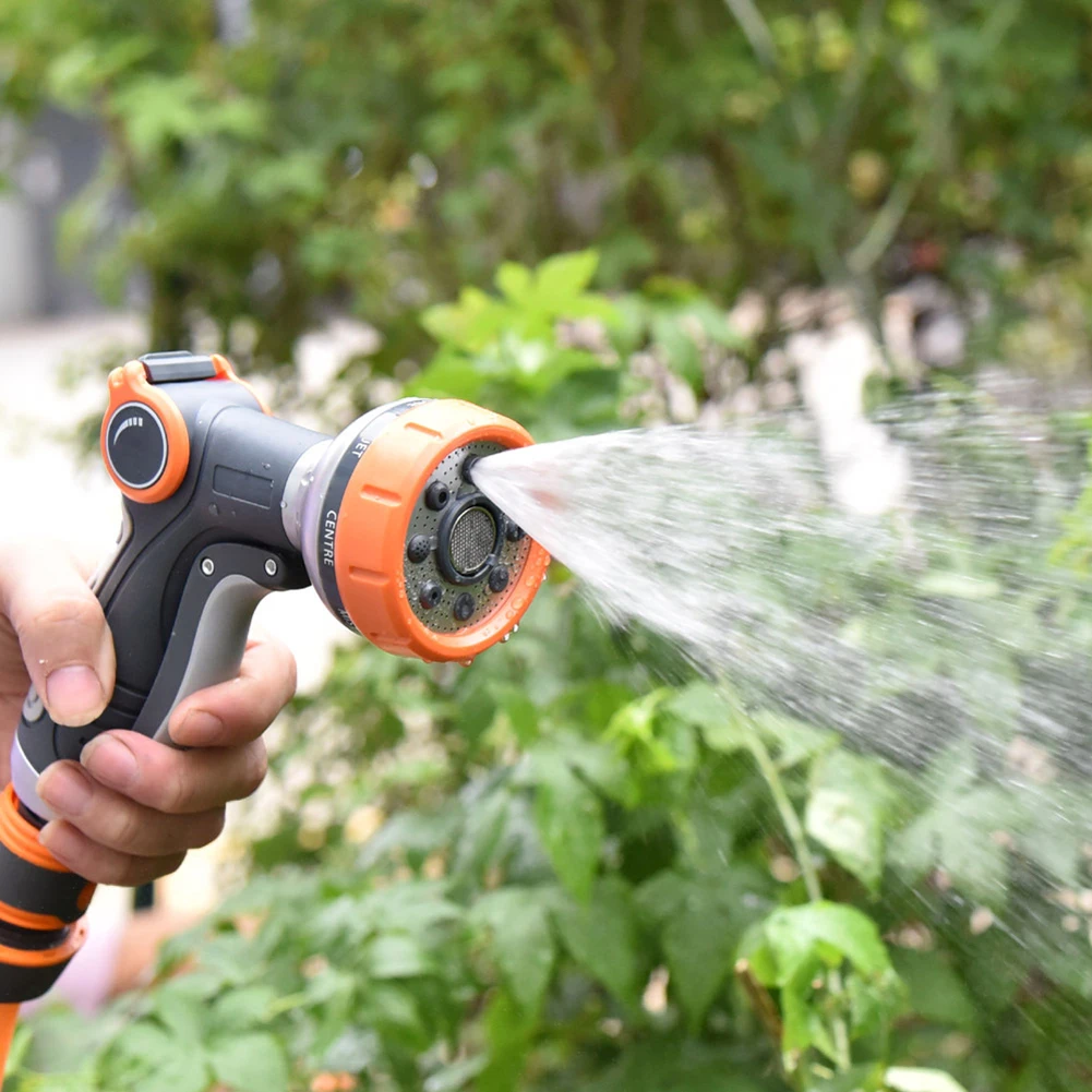 High Pressure Garden Sprayer Head Ergonomic Water Hose Sprayer with 5 Spray Patterns for Watering Plants Cleaning Cars Showering