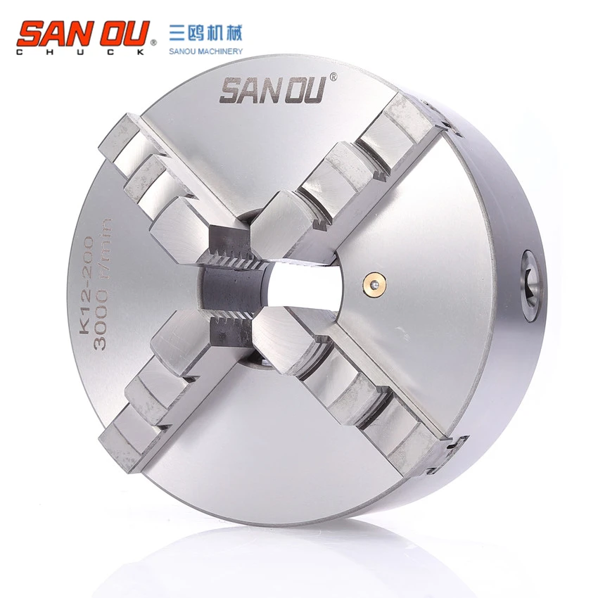 Lathe Chuck 200mm Sanou Brand 4 Jaw Self-Centering Lathe Chuck K12-200 Manual Chuck Scroll Chuck